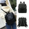 Women's PU Leather Backpack Handbag Large Capacity Shoulder Bag Travel Backpack - Image 3