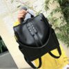 Women's PU Leather Backpack Handbag Large Capacity Shoulder Bag Travel Backpack - Image 6