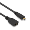 6 英寸微型 HDMI 兼容電纜公頭到高清母頭適配器轉換器 15 厘米微型 HDMI 到 HDMI 兼容延長線 - Image 5