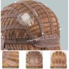 7JHH WIGS Highlight 藍色假髮女士日常派對長直發假髮劉海天然合成假髮耐熱 - Image 6