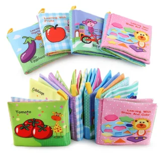 0-12 個月嬰兒佈書水果動物認知益智書嬰兒兒童早期教育佈書玩具