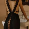 Women's summer lace sexy pajamas women pajamas V-neck sleeveless backless comfortable night dress sexy underwear women pajamas 女夏季蕾絲性感睡衣女睡衣V領無袖露背舒適睡衣性感內衣女睡衣 - Image 2