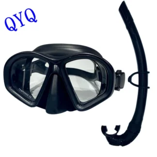 Snorkeling mask Swimming training Environmentally friendly silica gel ventilation tube Dinving mask set 浮潛面罩游泳訓練環保矽膠通氣管潛水面罩套裝