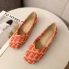 Ladies Square Toe Cotton Fabric Flats Mixed Colors Kintting Slip-Ons Wide Fitting Shoes For Spring Big Size 33-44 Red Black Grey 女士方頭棉平底鞋混色針織一腳蹬寬版鞋春季大碼 33-44 紅色黑色灰色 - Image 5