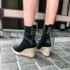 Women's High Quality Ankle Boots Women's Hemp Rope Straw Platform Wedge Boots Women's Zipper Back Collar Autumn Boots 女款高品質及踝靴女麻繩草編厚底坡跟靴女拉鍊後領秋靴 - Image 3