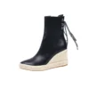 Women's High Quality Ankle Boots Women's Hemp Rope Straw Platform Wedge Boots Women's Zipper Back Collar Autumn Boots 女款高品質及踝靴女麻繩草編厚底坡跟靴女拉鍊後領秋靴 - Image 4
