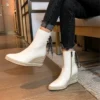 Women's High Quality Ankle Boots Women's Hemp Rope Straw Platform Wedge Boots Women's Zipper Back Collar Autumn Boots 女款高品質及踝靴女麻繩草編厚底坡跟靴女拉鍊後領秋靴 - Image 2