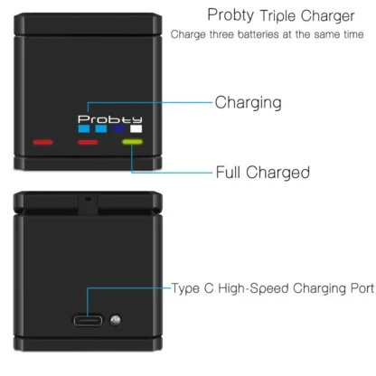 Original probty for GoPro Hero 7 hero 6 hero 5 Black Battery or Triple Charger for Go Pro Hero7 6 hero5 Black camera battery - Image 5