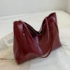[順豐包郵] Women Tote Bag Fashion Underarm Pouch Large Capacity Soft Pu Leather Shoulder Bag Retro Crossbody Bag Casual Portable BucketBags