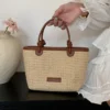[順豐包郵] Summer Vacation Women's Beach Straw Shoulder Bag Retro Design Ladies Portable Crossbody Bags Knot Basket Woven Tote Handbags