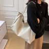 [順豐包郵] Women Tote Bag Fashion Underarm Pouch Large Capacity Soft Pu Leather Shoulder Bag Retro Crossbody Bag Casual Portable BucketBags - Image 4