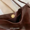 [順豐包郵] Women Tote Bag Fashion Underarm Pouch Large Capacity Soft Pu Leather Shoulder Bag Retro Crossbody Bag Casual Portable BucketBags - Image 5