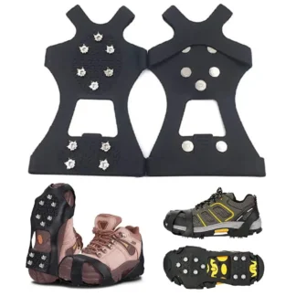 [買鞋連冰爪優惠$20] 1 Pair New Durable Boots Ice Snow Shoes Spikes Cleats Overshoe Ice Grippers Anti Slip Crampons